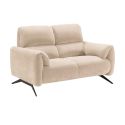 MALKO - Canapé fixe 2 places tissu polyester beige