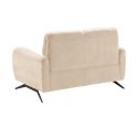MALKO - Canapé fixe 2 places tissu polyester beige