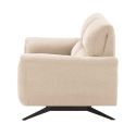 MALKO - Canapé fixe 2 places tissu polyester beige