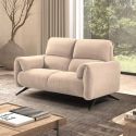 MALKO - Canapé fixe 2 places tissu polyester beige
