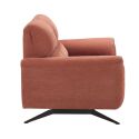 MALKO - Canapé fixe 2 places tissu polyester terracotta