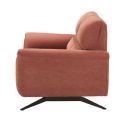 MALKO - Canapé fixe 2 places tissu polyester terracotta