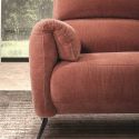 MALKO - Canapé fixe 2 places tissu polyester terracotta