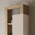 ARTURO - Colonne 1 porte beige laqué et aspect bois finition Cadiz