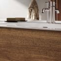 ZEUS - Meuble Vasque 101cm 3 tiroirs aspect bois finition Mercure