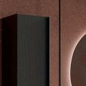 TERAS - Colonne murale suspendue 1 porte aspect bois finition noir