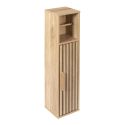 PAJAN - Meuble dérouleur papier toilettes 1 Portes Effet Bois avec Tasseaux