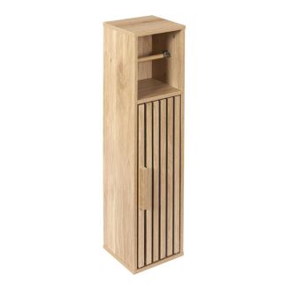 PAJAN - Meuble dérouleur papier toilettes 1 Portes Effet Bois avec Tasseaux
