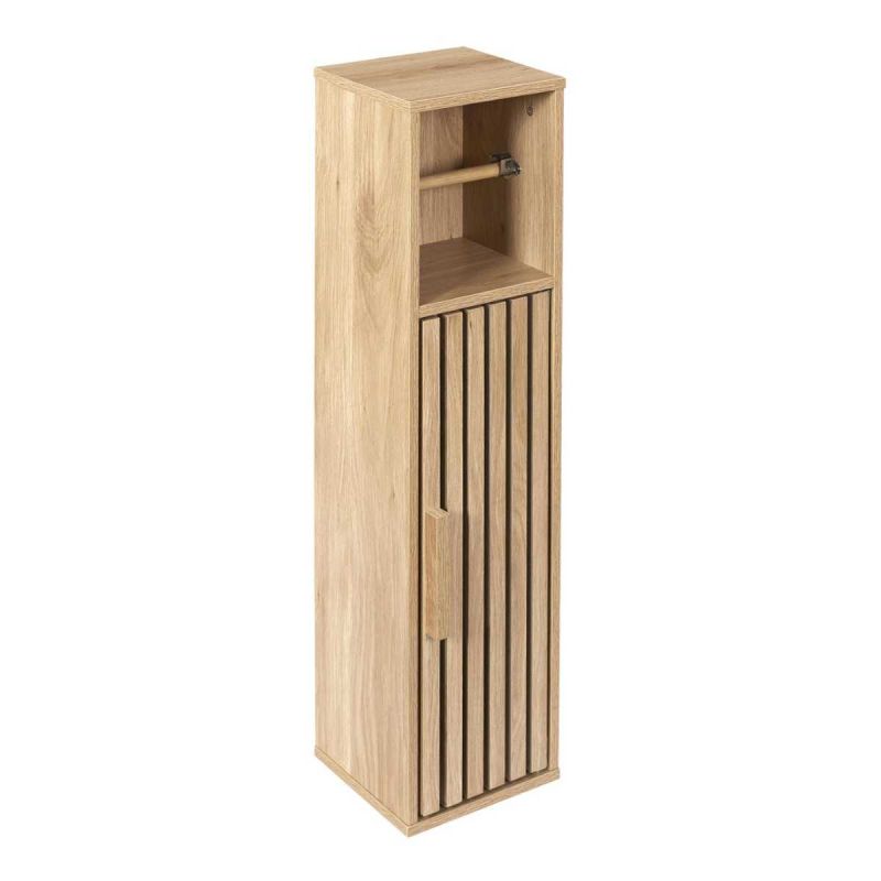 PAJAN - Meuble dérouleur papier toilettes 1 Portes Effet Bois avec Tasseaux PAJAN - Meuble dérouleur papier toilettes 1 Portes Effet Bois avec Tasseaux