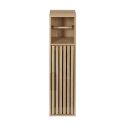 PAJAN - Meuble dérouleur papier toilettes 1 Portes Effet Bois avec Tasseaux