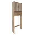 PAJAN - Meuble pour Toilettes 2 Portes Effet Bois avec Tasseaux