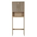 PAJAN - Meuble pour Toilettes 2 Portes Effet Bois avec Tasseaux