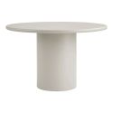 NAVALIA - Table repas ronde pied central en MDF laqué sable
