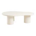 PALMA - Table basse Ovale 3 Pieds MDF Aspect Ciment Gris Clair