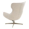 BALTASAR - Fauteuil Pivotant Tissu Bouclette Chiné Beige Clair
