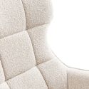 BALTASAR - Fauteuil Pivotant Tissu Bouclette Chiné Beige Clair