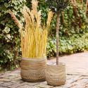 NALINI - Lot de 2 Cache-Pots Ø39cm et Ø29cm en Rotin Kubu Tressé