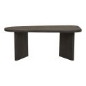 VALENTIANE - Table Basse en MDF Aspect Bois Foncé Pieds Asymétriques