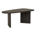 VALENTIANE - Table Basse en MDF Aspect Bois Foncé Pieds Asymétriques