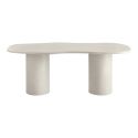 ORGANIC - Table Repas 200cm en MDF et Ciment Gris clair Plateau Vague
