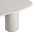 ORGANIC - Table Repas 200cm en MDF et Ciment Gris clair Plateau Vague
