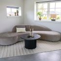 ANKARA - Table basse Ronde 80cm Pieds Relief MDF Effet bois foncé
