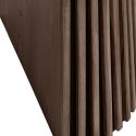 DUBLIN - Table Extensible Ronde Pied Central Relief MDF Placage Chêne fumé