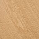 DUBLIN - Table Extensible Ronde Pied Central Relief MDF Placage Chêne clair