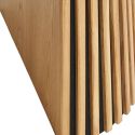 DUBLIN - Table Extensible Ronde Pied Central Relief MDF Placage Chêne clair