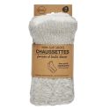 Paire de chaussettes fourrées moumoutte avec piquot anti-dérapants lainage gris TU