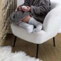 Paire de chaussettes fourrées moumoutte avec piquot anti-dérapants lainage gris TU