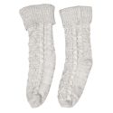 Paire de chaussettes fourrées moumoutte avec piquot anti-dérapants lainage gris TU