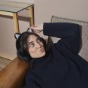 Cache-oreilles forme oerilles de chat imitation fourrure noir