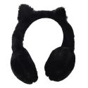 Cache-oreilles forme oerilles de chat imitation fourrure noir