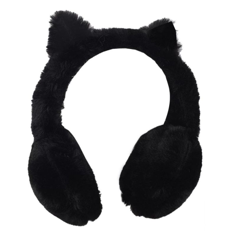 Cache-oreilles forme oerilles de chat imitation fourrure noir Cache-oreilles forme oerilles de chat imitation fourrure noir