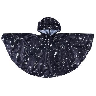 Cape de pluie pour enfant phosphorescente bleu marine décor étoilé