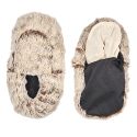 Chaussons imitation fourrure beige avec pochon billes céramique micro-ondable TU