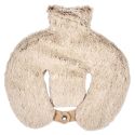 Bouillotte tour de cou et cervicales enveloppe imitation fourrure beige