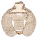 Bouillotte tour de cou et cervicales enveloppe imitation fourrure beige