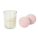 Coffret bougie parfumée + 2 bombes de bain parfum Fleur de cerisier