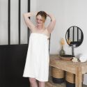 Sortie de bain en fibre de bambou 70x140cm blanc