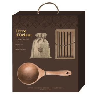 Coffret sel de bain 3 pièces "Terre d'Orient" parfum rose et miel