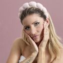 Serre-tête en microfibre rose poudré