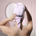 Serviette microfibre pour cheveux XXL rose