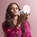 Miroir à main tryptique grossissant avec LED