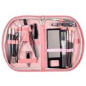 Etui manucure et beauté des yeux rose avec 18 accessoires