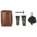 Coffret soin corps pour homme parfum bois de cachemir avec trousse de toilette