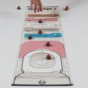 Jeu du curling "crotte" en plastique blanc et rose