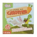Jeu éducatif "course aux carottes" en carton multicolore