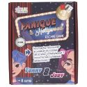 Jeu d'évasion escape game sur le thème "panique à hollywood" en carton multicolore